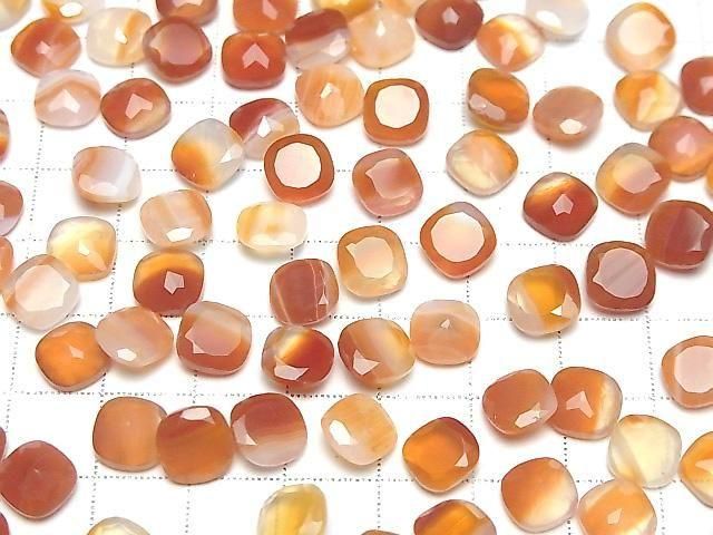 Gemischte Karneol Lose Steine Quadrat Facettiert 8x8mm 5 Stück