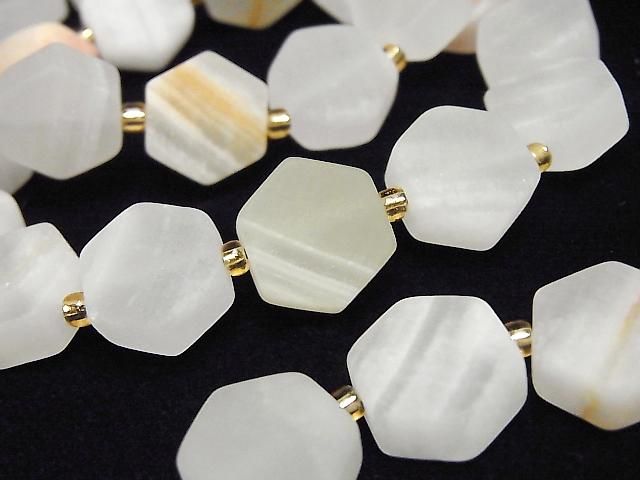 Kalkstein Hexagon 14x12mm Armband