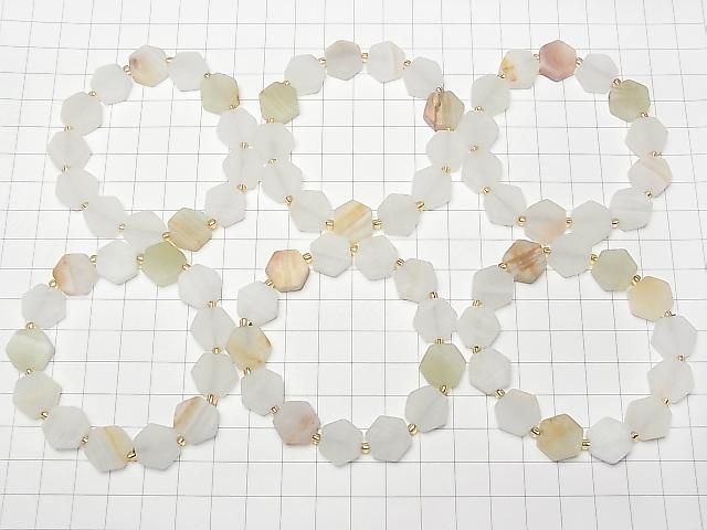 Kalkstein Hexagon 14x12mm Armband