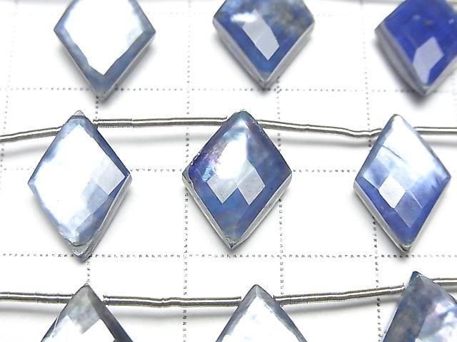 Lapislazuli x weiße Muschel x Kristall AAA- Diamantform 1Strang-Perlen (6 Stück)
