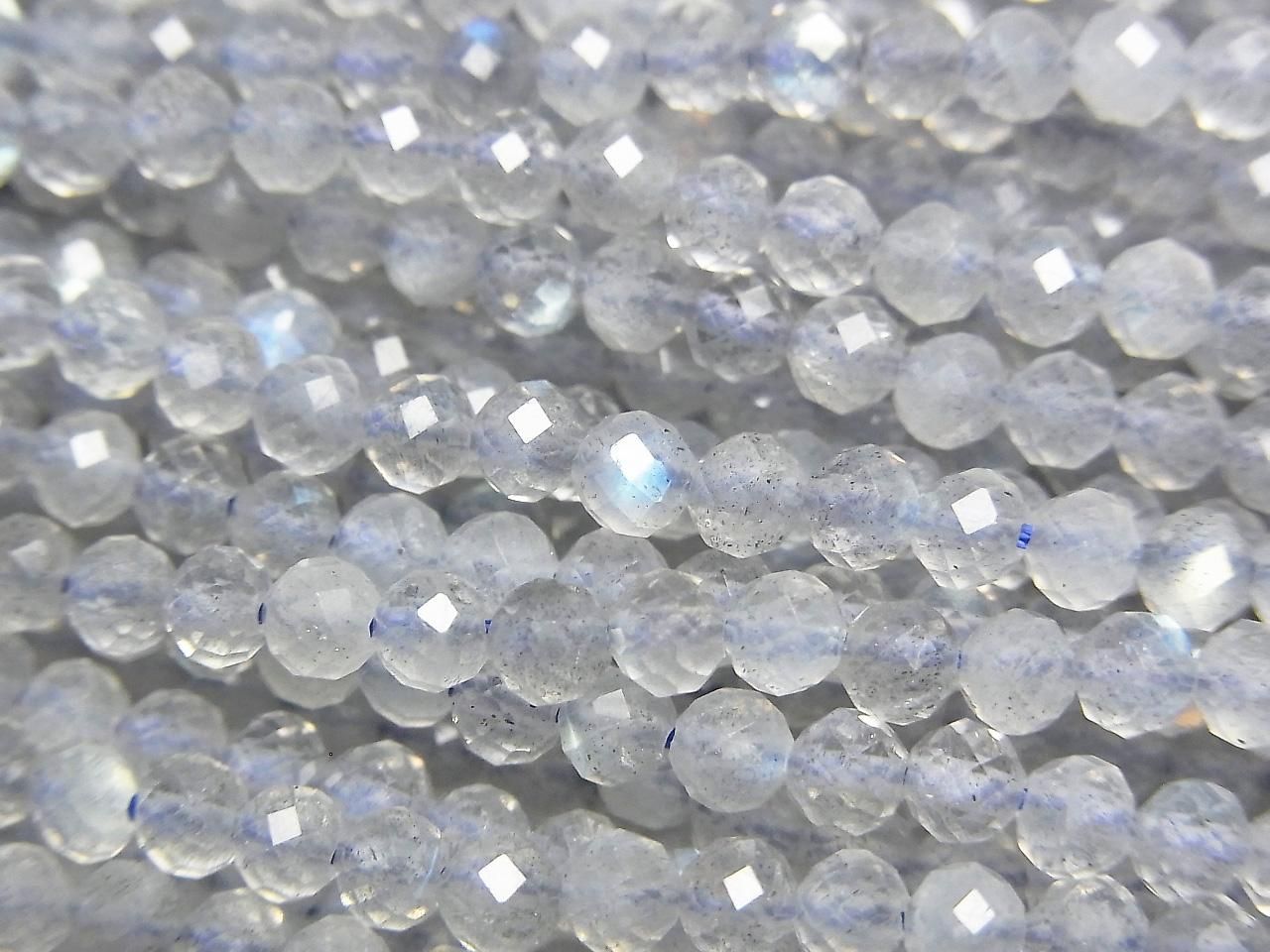 Haute qualité ! Labradorite AA++ Petite taille facettée ronde 3mm 1fil de perles (env. 36cm/15pouces)
