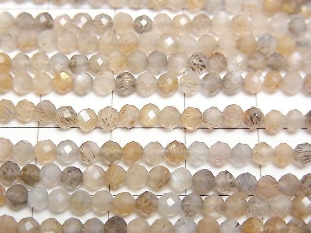 High Quality! Silver & Golden Sheen Multicolor Moonstone AAA Faceted Round 3mm 1strand beads (approx. 15 inches/37 cm)