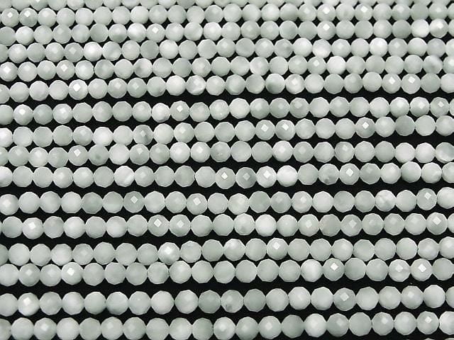 Hochwertig! Grüner Angelit AA++ facettierte Runde 4mm 1 Strang Perlen (ca. 15 Zoll/37 cm)