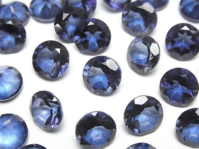 Blauer Blitzkristall AAA- Lose Steine Runde facettiert 8x8mm 3 Stück