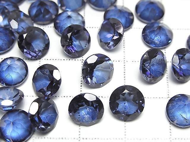 Blauer Blitzkristall AAA- Lose Steine Runde facettiert 8x8mm 3 Stück