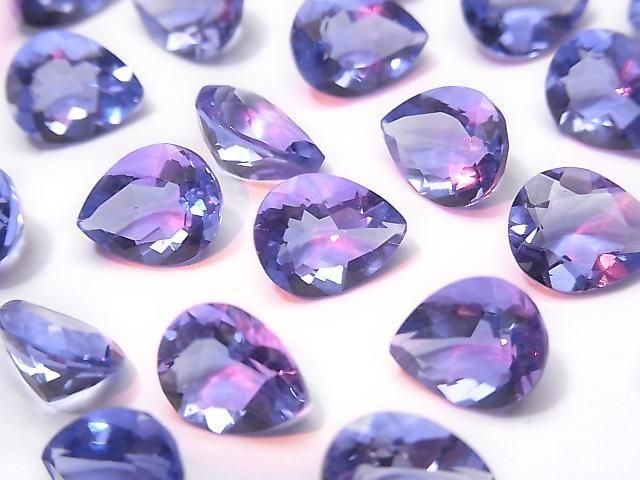 Hochwertiger Farbwechsel-Fluorit AAA Lose Steine Birnenform facettiert 10x8mm 1 Stück