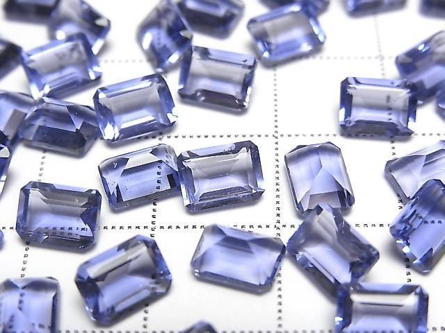 Hochwertiger Farbwechsel-Fluorit AAA Lose Steine Rechteck facettiert 7x5mm 2 Stück