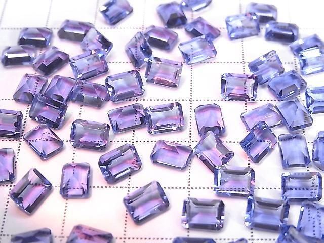 Hochwertiger Farbwechsel-Fluorit AAA Lose Steine Rechteck facettiert 7x5mm 2 Stück