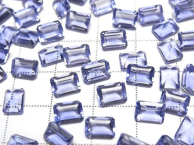 Hochwertiger Farbwechsel-Fluorit AAA Lose Steine Rechteck facettiert 7x5mm 2 Stück