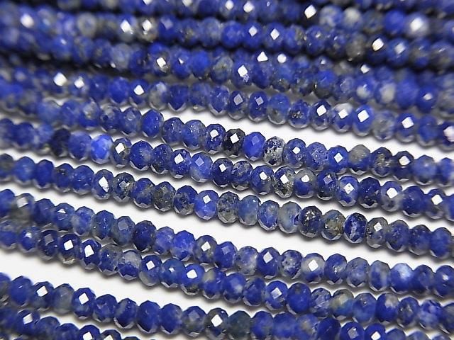Hochwertig! Lapislazuli AA++ facettierte Knopf-Rondelle 2x2x1mm 1 Strang Perlen (ca. 15 Zoll/37 cm)