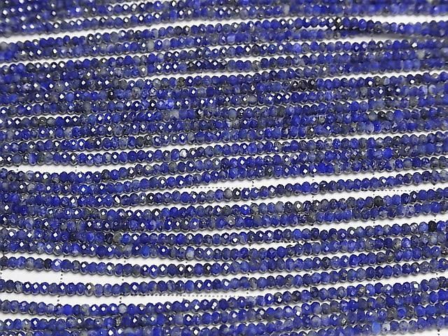 Hochwertig! Lapislazuli AA++ facettierte Knopf-Rondelle 2x2x1mm 1 Strang Perlen (ca. 15 Zoll/37 cm)
