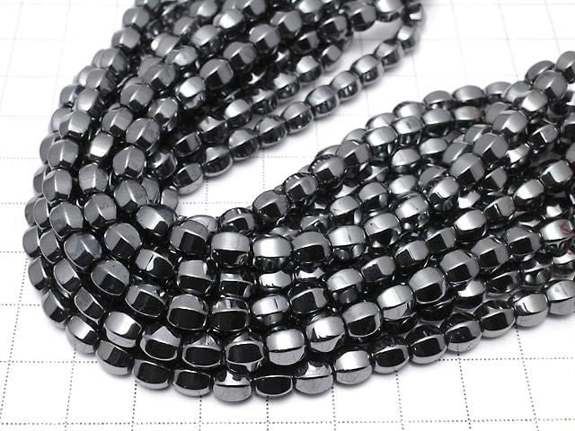 Hematite 6Faceted Round 6x6x6mm 1strand beads (aprx.15inch/38cm)