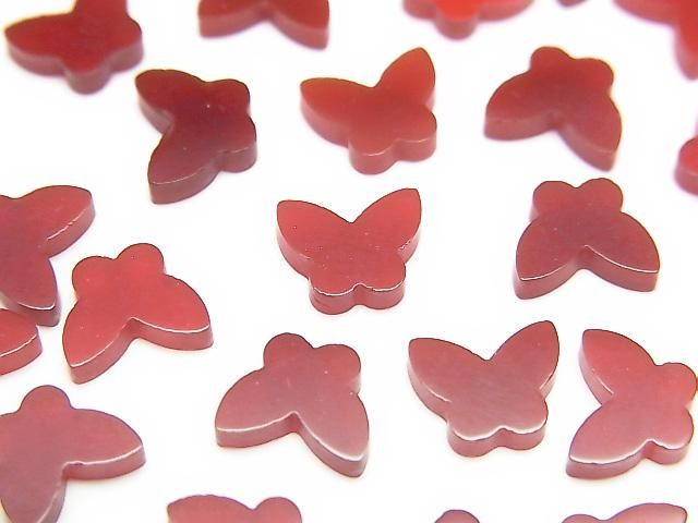 Roter Achat Schmetterling 8x6x2mm 2 Stück