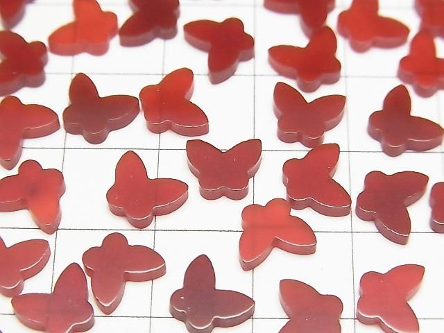 Roter Achat Schmetterling 8x6x2mm 2 Stück