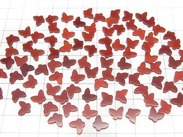 Roter Achat Schmetterling 8x6x2mm 2 Stück