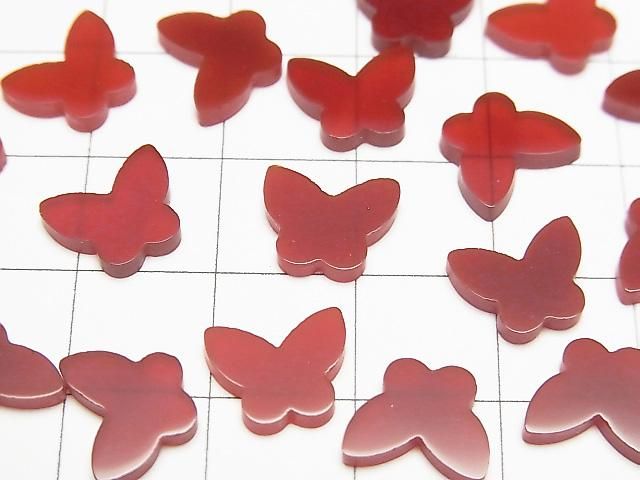 Roter Achat Schmetterling 10x8x2mm 2 Stück
