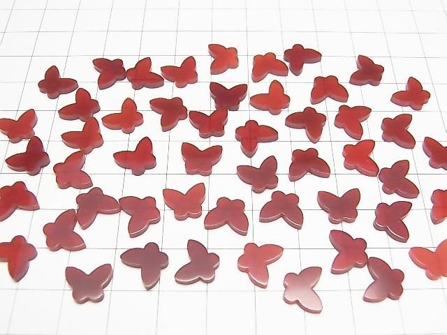 Roter Achat Schmetterling 10x8x2mm 2 Stück