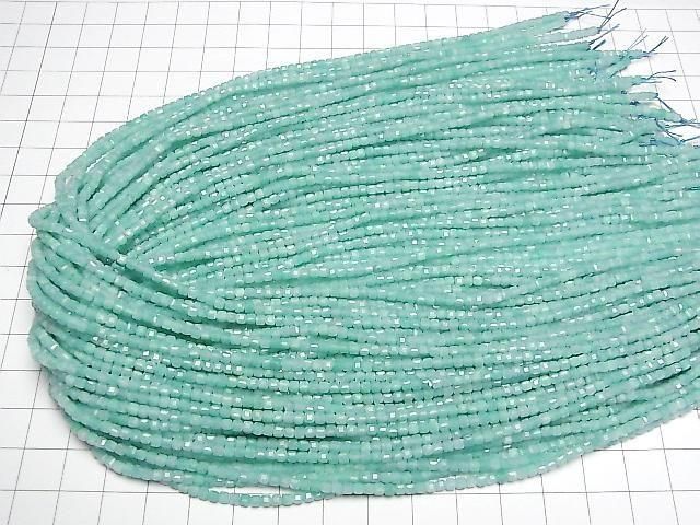 Hochwertig! Amazonit AA++ Würfelform 2x2x2mm 1Strang Perlen (ca. 15 Zoll/37 cm)