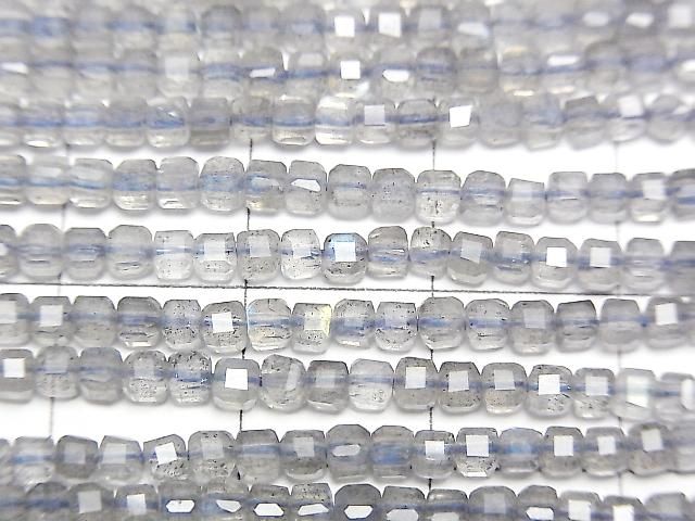 Hochwertig! Labradorit AAA Würfelform 2x2x2mm 1Strang Perlen (ca. 15 Zoll/37 cm)