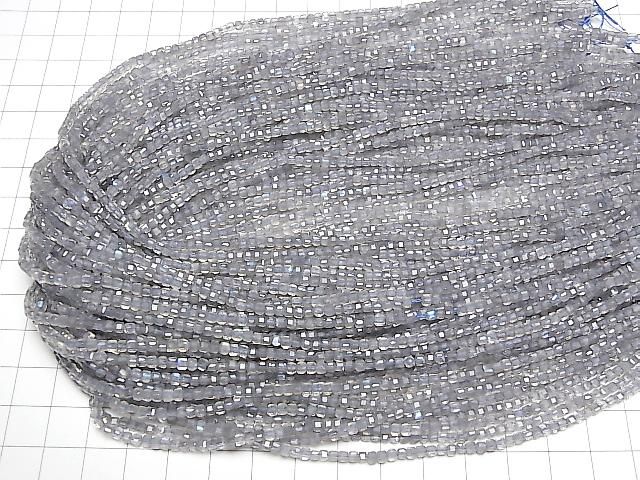Hochwertig! Labradorit AAA Würfelform 2x2x2mm 1Strang Perlen (ca. 15 Zoll/37 cm)