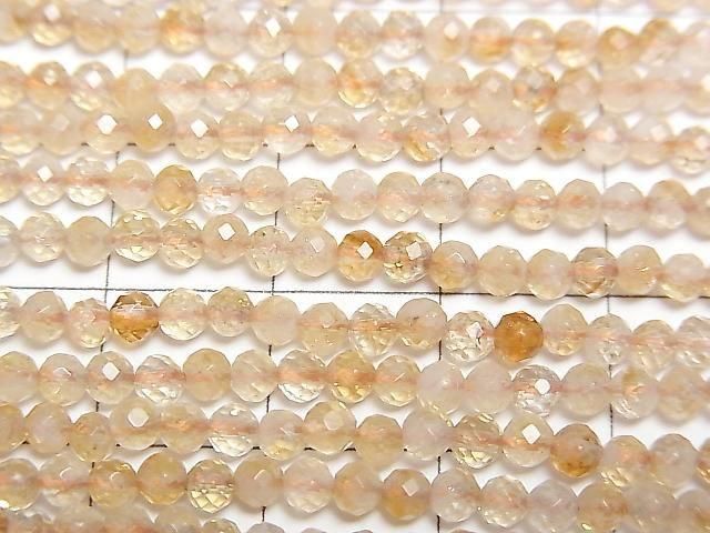 High Quality! Bi-color Citrine AA+ Faceted Round 3mm 1strand beads (aprx.15inch/38cm)