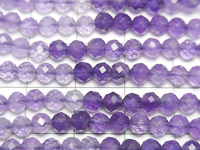 Hochwertig! Amethyst AAA Facettierte Rund 4mm Farbverlauf 1Strang Perlen (ca. 15 Zoll/38 cm)