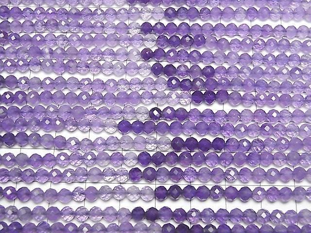 Hochwertig! Amethyst AAA Facettierte Rund 4mm Farbverlauf 1Strang Perlen (ca. 15 Zoll/38 cm)