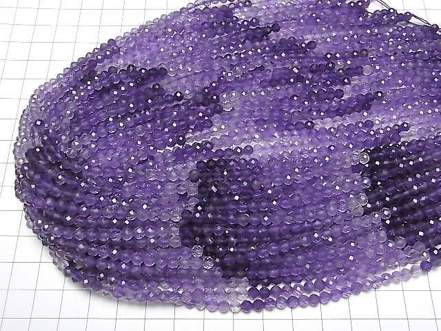 Hochwertig! Amethyst AAA Facettierte Rund 4mm Farbverlauf 1Strang Perlen (ca. 15 Zoll/38 cm)