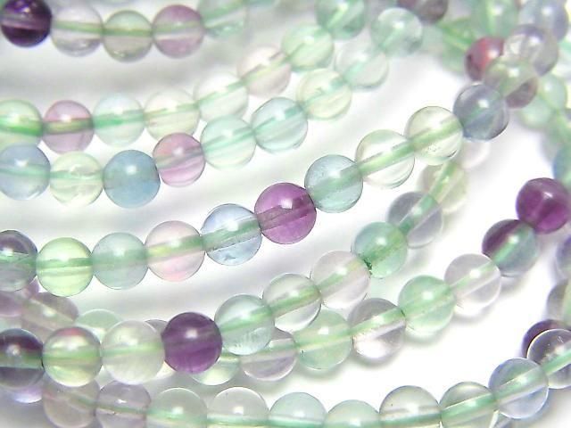 Multicolor Fluorit AAA Rund 4mm Armband