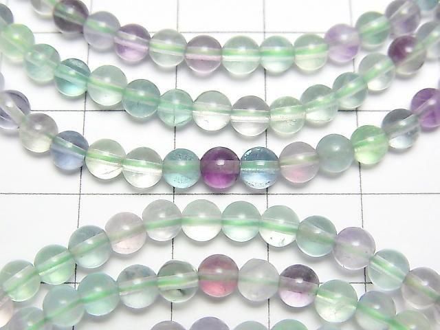 Multicolor Fluorit AAA Rund 4mm Armband