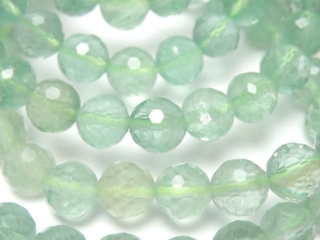 Hochwertig! Grüner Fluorit AAA-128 Facettierte Rund 8mm Armband