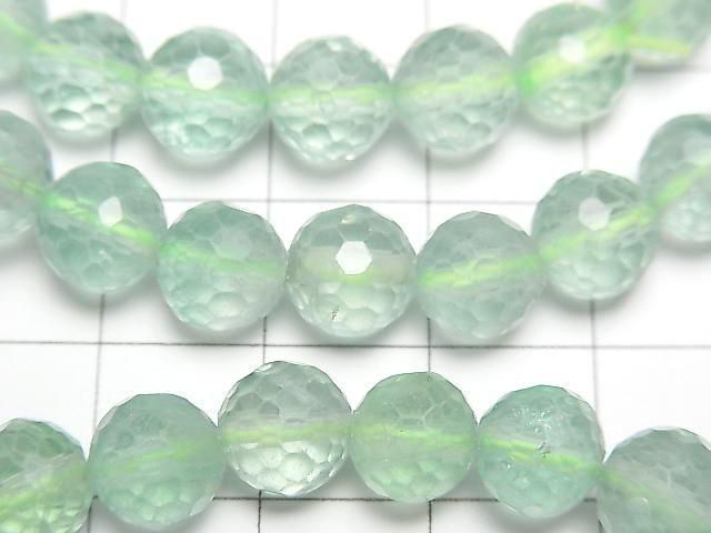Hochwertig! Grüner Fluorit AAA-128 Facettierte Rund 8mm Armband