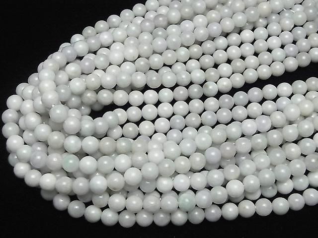 Burmesischer Weiß Jadeit AA Rund 8mm 1Strang Perlen (ca. 15 Zoll/36 cm)