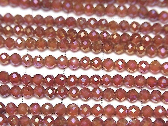 High Quality! Flash Red Agate Faceted Round 3mm 1strand beads (approx. 14 inches/35 cm)