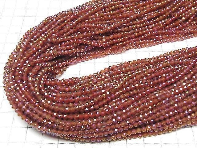 Hochwertig! Flash Rot Achat Facettiert Rund 3mm 1Strang Perlen (ca. 14 Zoll/35 cm)