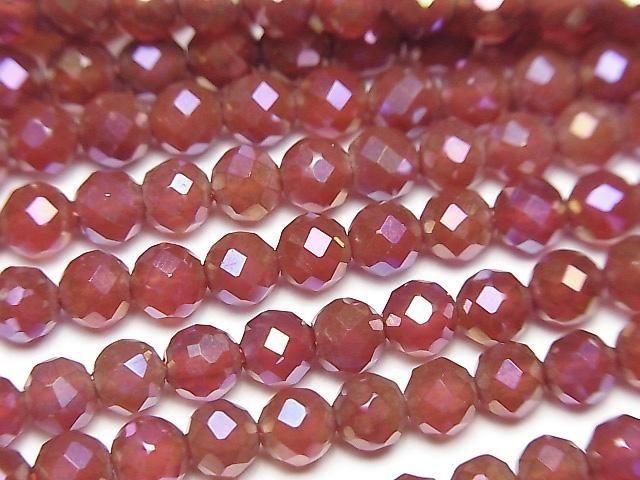 Hochwertige! Flash Red Agate facettierte runde 4mm 1strang Perlen (ca. 14 Zoll/35 cm)