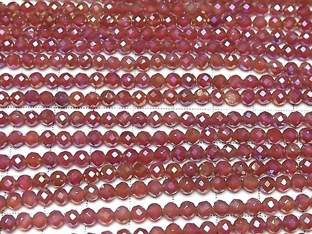 Hochwertige! Flash Red Agate facettierte runde 4mm 1strang Perlen (ca. 14 Zoll/35 cm)