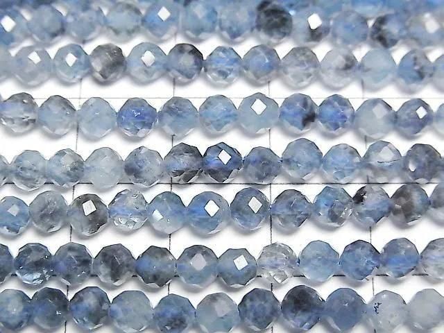 深藍海藍寶石 AA++ 切面圓珠 4mm 一串 (約 15 英寸/36 公分) 高品質!