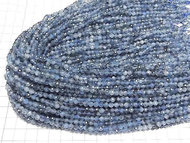 深藍海藍寶石 AA++ 切面圓珠 4mm 一串 (約 15 英寸/36 公分) 高品質!