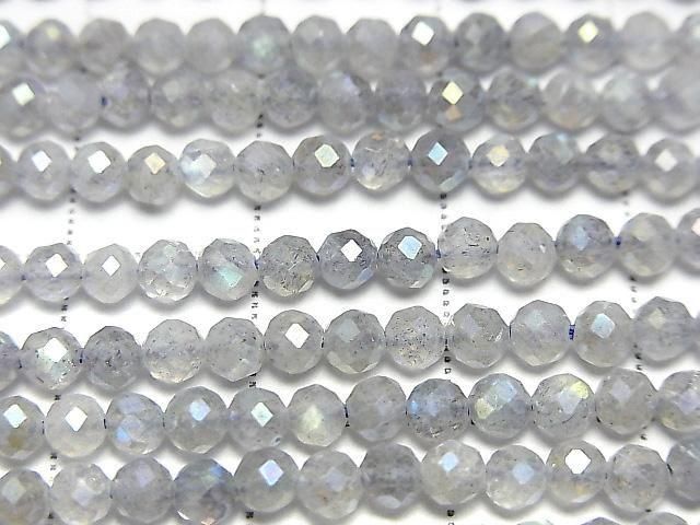High Quality! Labradorite AA++ Faceted Round 3mm AB Coated 1strand beads (approx. 15 inches/36 cm)