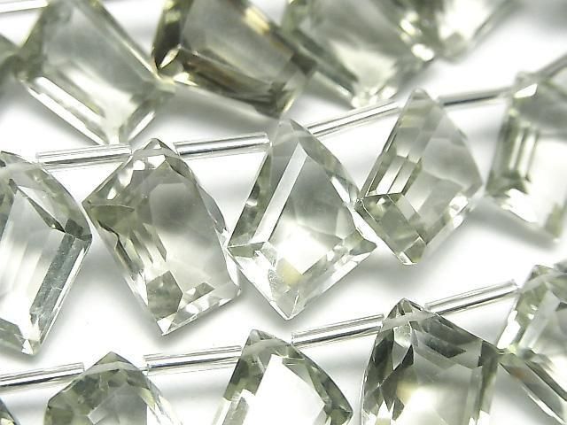 Hochwertiger grüner Amethyst AAA fancy Form geschnittene Halb- oder 1strang Perlen (8 Stück)