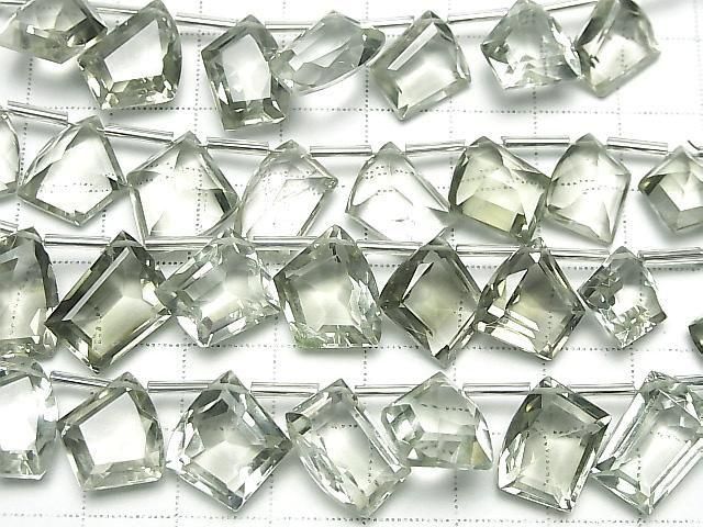 Hochwertiger grüner Amethyst AAA fancy Form geschnittene Halb- oder 1strang Perlen (8 Stück)