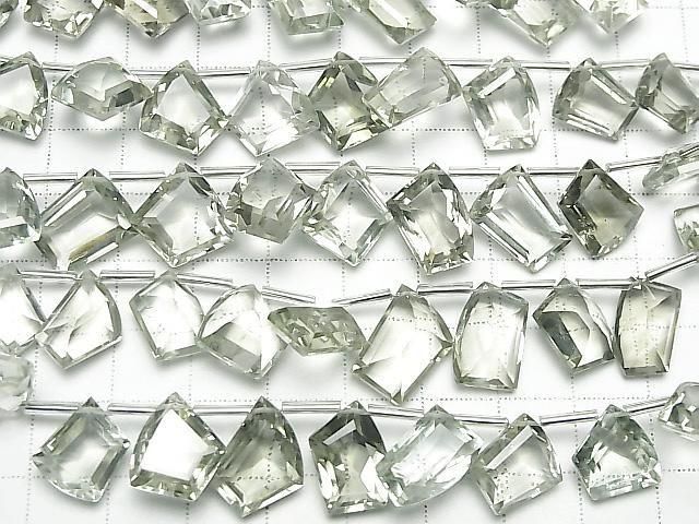Hochwertiger grüner Amethyst AAA fancy Form geschnittene Halb- oder 1strang Perlen (8 Stück)