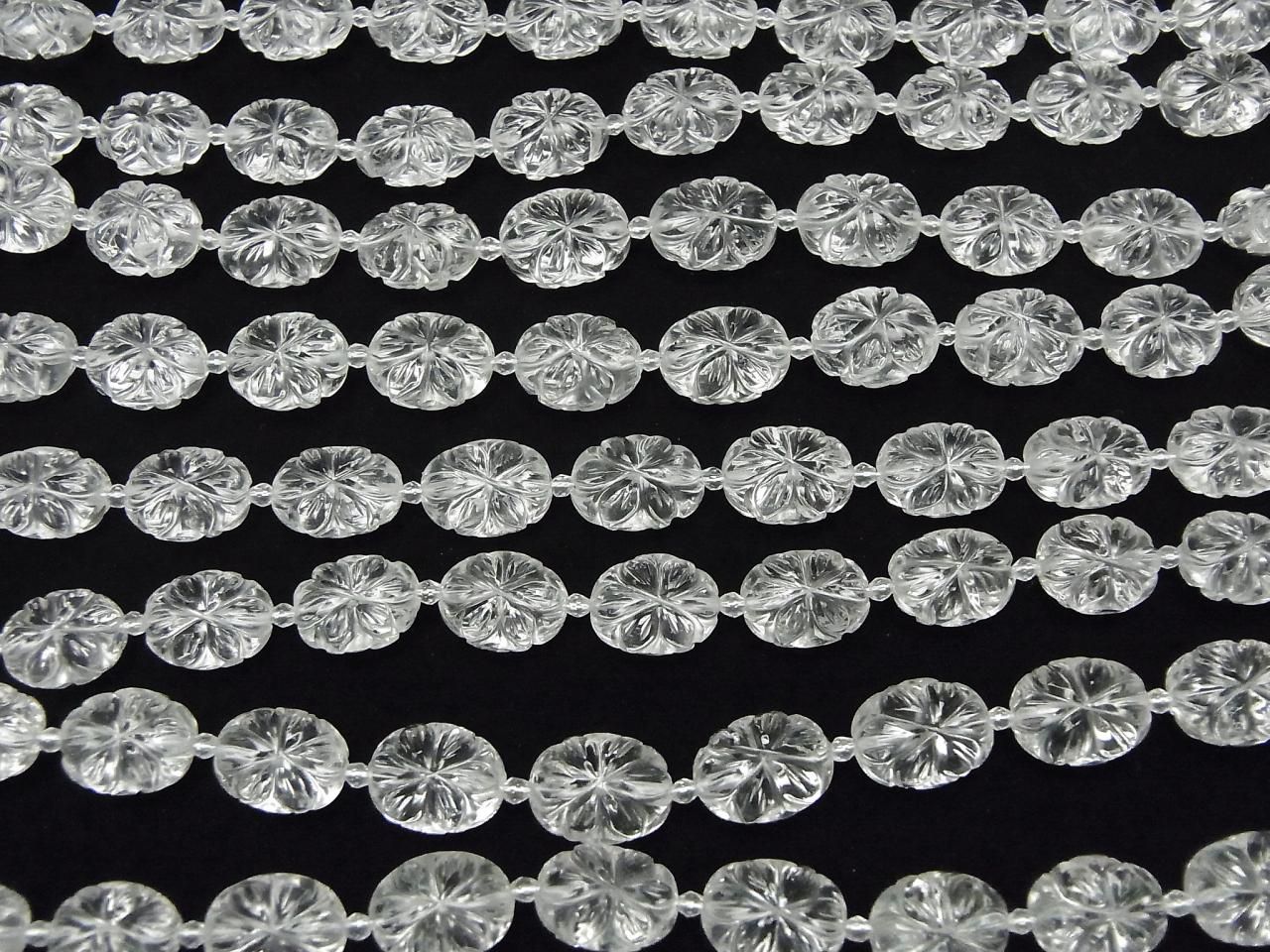 High Quality Crystal AAA Carved Oval Half or 1 Strand (8pcs)