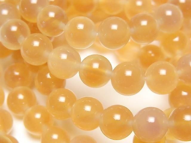 Orange color Tapioca Agate Round 8mm Bracelet
