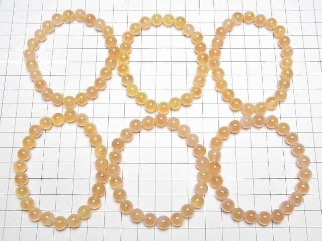 Orangene Tapioka Achat Runde 8mm Armband