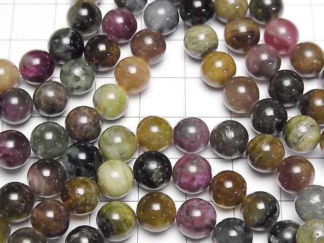 Multicolor Turmalin AA Runde 8mm Armband