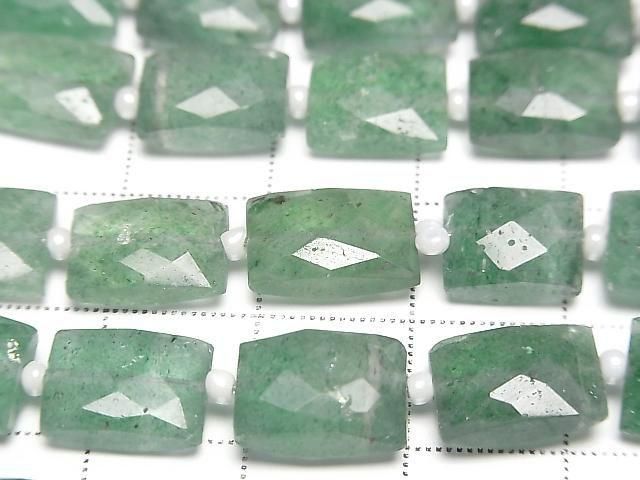 Green Aventurine AA++ Faceted Rectangle 1strand beads (approx. 7 inches/18 cm)