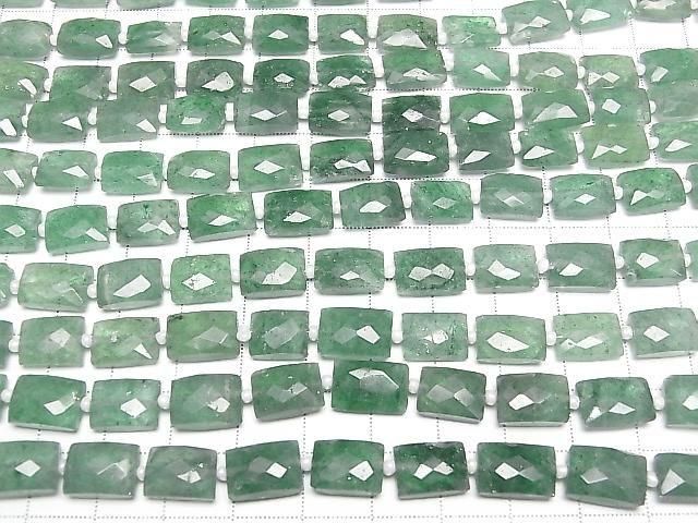 Grüner Aventurin AA++ facettierte Rechteck 1Strang Perlen (ca. 7 Zoll/18 cm)