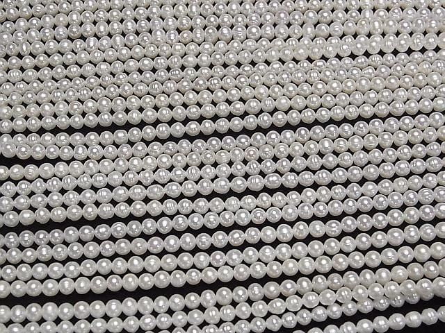 Frischwasserperle AA Weiße Kartoffel 4mm 1strang Perlen (ca. 15 Zoll/37 cm)